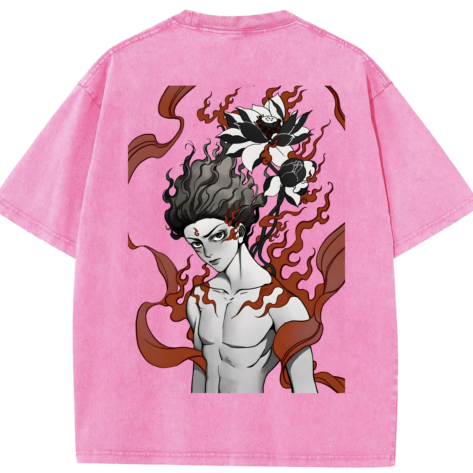 （画像用） Ne Zha 2 ナタ 魔童の大暴れ 綿100% ヴィンテージ風 半袖Tシャツ（背面プリント）